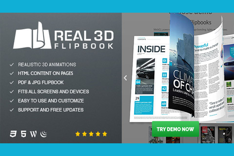 WordPress плагин CodeCanyon Real 3D FlipBook
