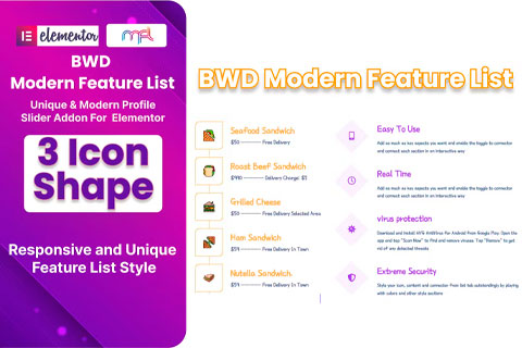 WordPress плагин CodeCanyon BWD Modern Feature List