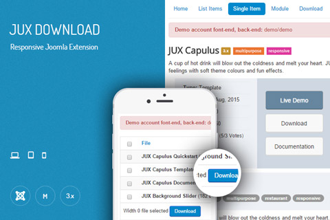 Joomla расширение JUX Download