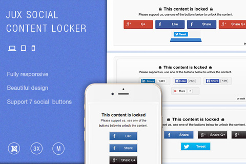 Joomla расширение JUX Social Content Locker