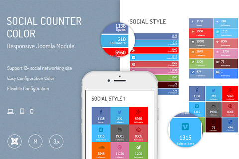 Joomla расширение JUX Social Counter