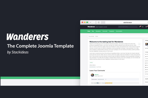 Joomla расширение Wanderers Template for EasySocial