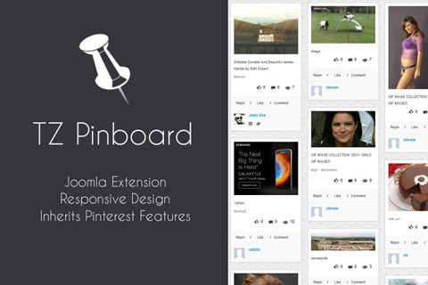 Joomla расширение TZ Pinboard
