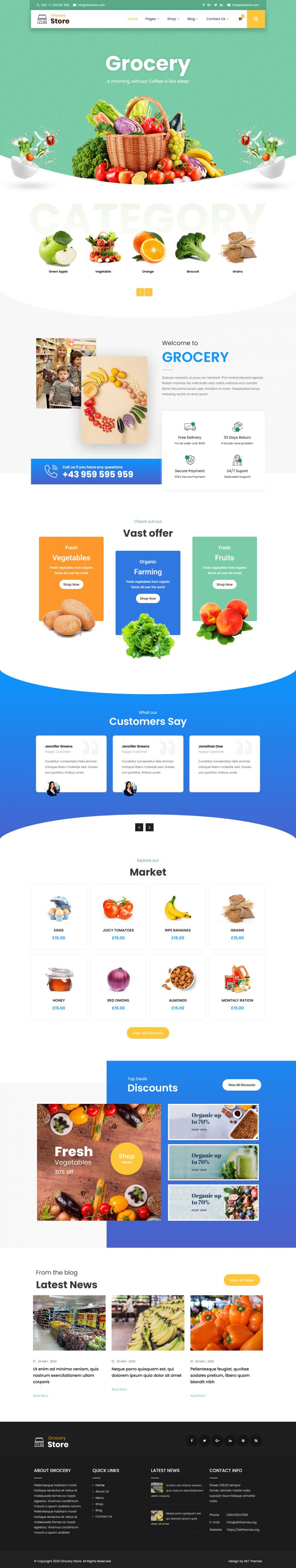 WordPress шаблон SKT Themes Grocery Store
