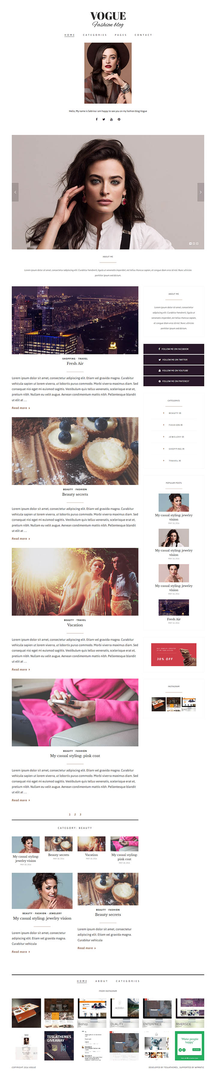 WordPress шаблон TeslaThemes Vogue