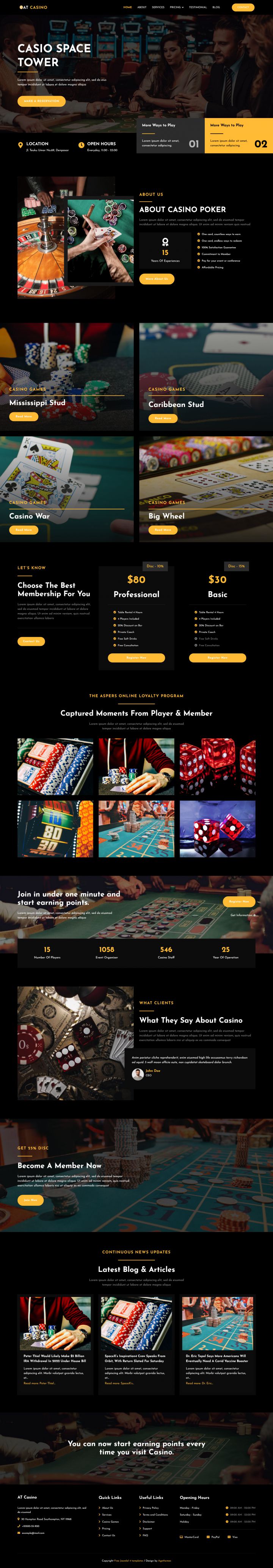 Joomla шаблон AGE Themes Casino Onepage