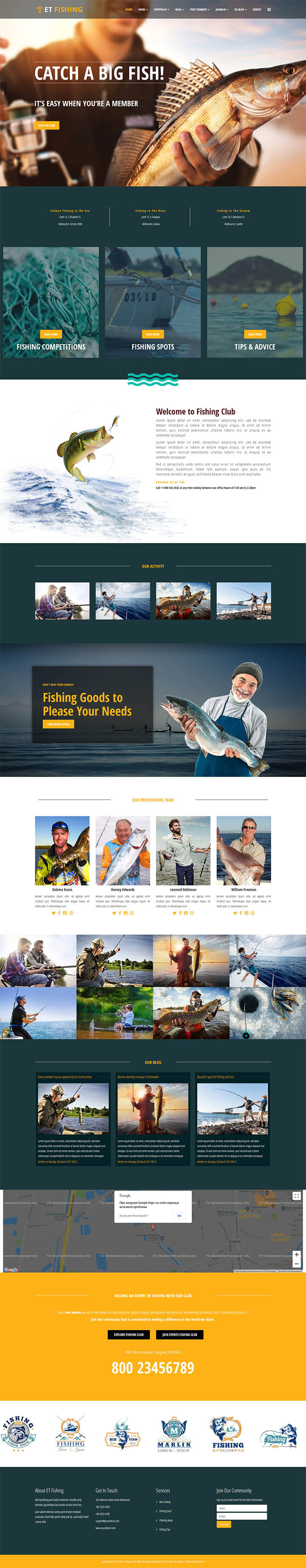 Joomla шаблон EngineTemplates Fishing