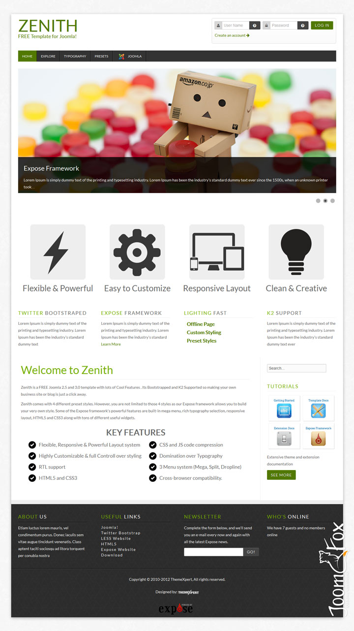 Joomla шаблон ThemeXpert Zenith
