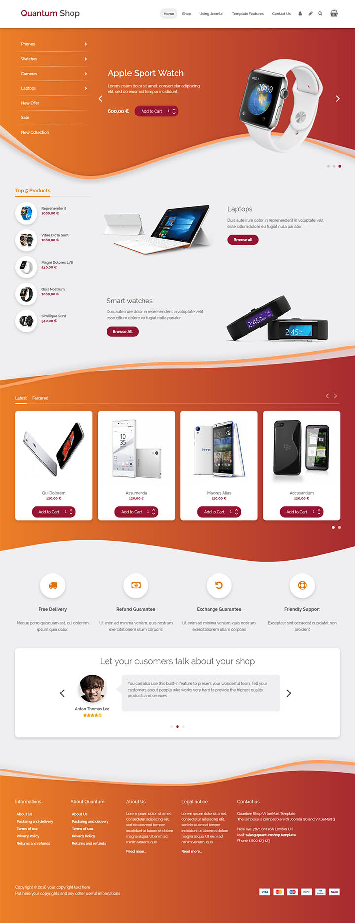 Joomla шаблон VirtuemartTemplates Quantun Shop