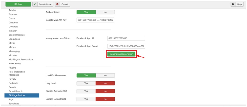 Настройка SP Page Builder