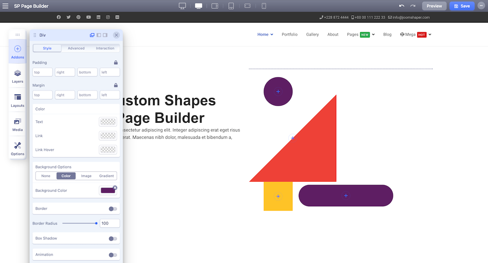 Cylindrical Shape Design with SP Page Builder