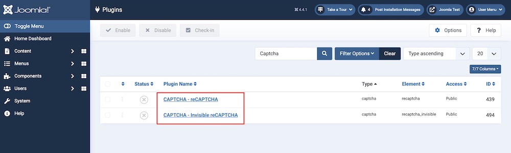 Установка и настройка CAPTCHA