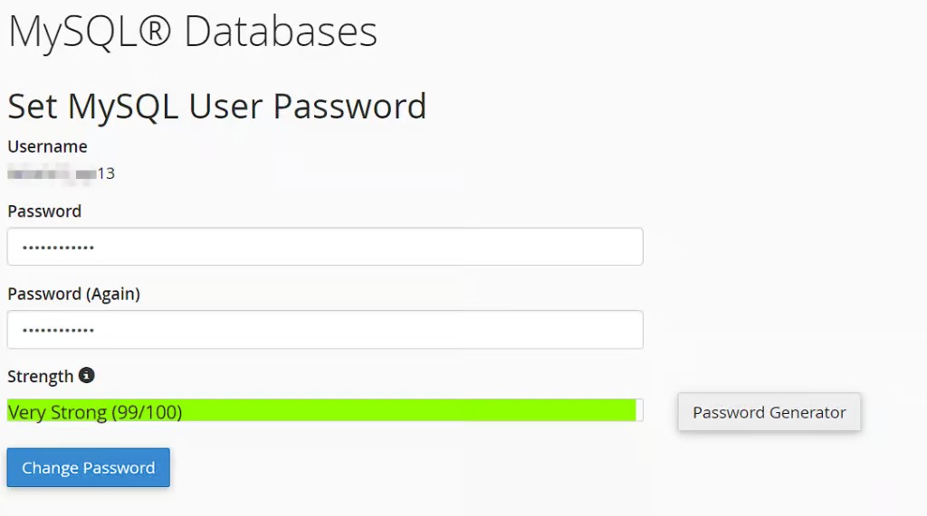 Процесс смены пароля в MySQL