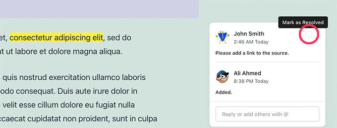 Решенный комментарий