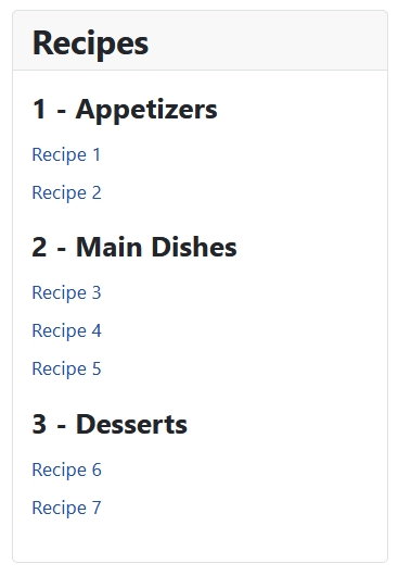 Материалы, сгруппированные по категориям
