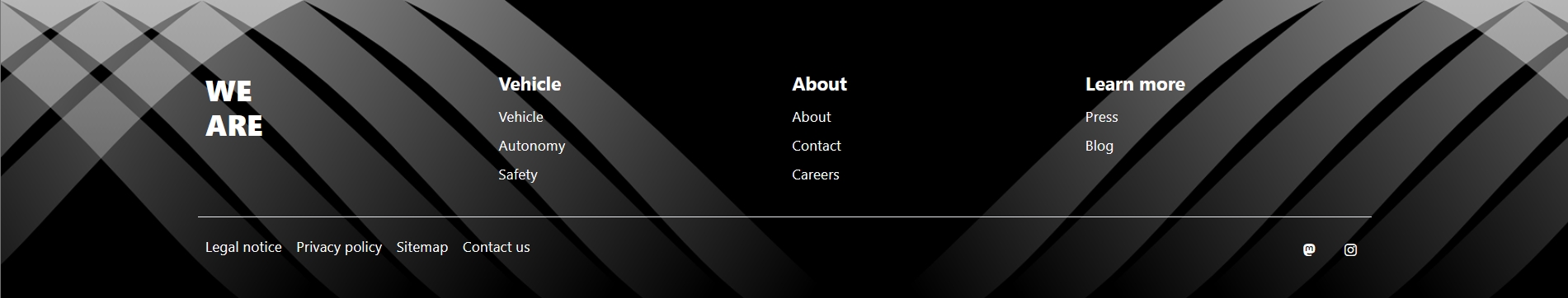 Скриншот футера с фоновым изображением и модулями