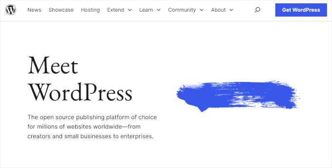 Главная страница WordPress.org