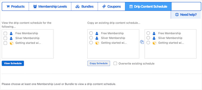Настройка дозированного контента в MemberMouse