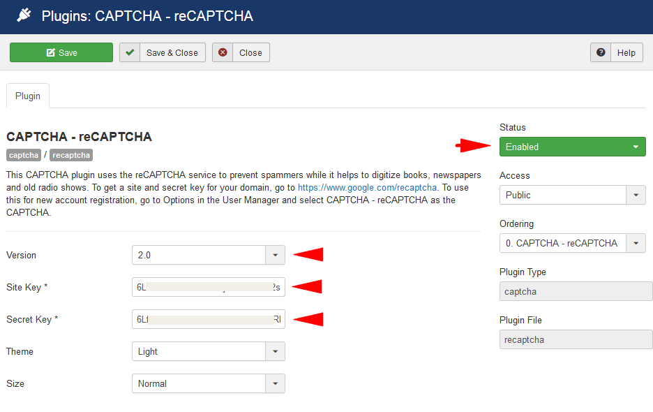 настройка Google reCAPTCHA