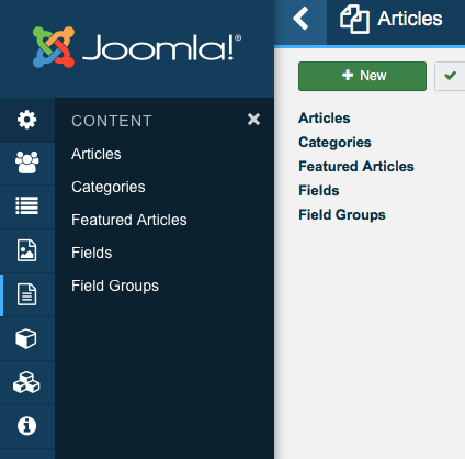 Три уровня меню Joomla 4