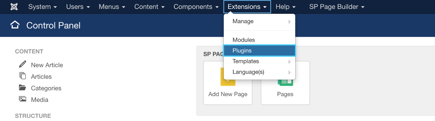 Расширения Joomla