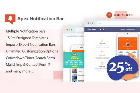 WordPress плагин CodeCanyon Apex Notification Bar