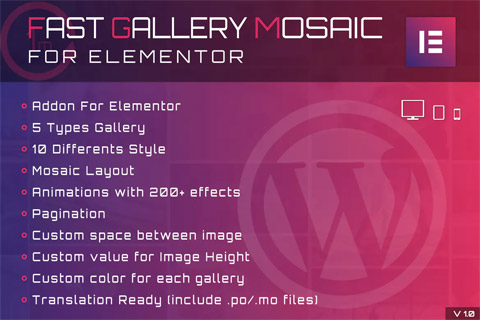 CodeCanyon Fast Gallery Mosaic for Elementor