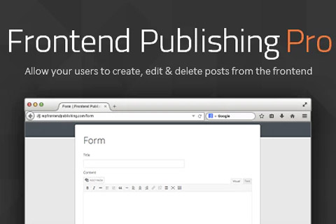 WordPress плагин CodeCanyon Frontend Publishing Pro