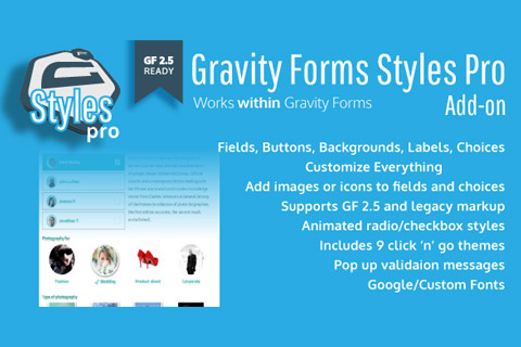 WordPress плагин CodeCanyon Gravity Forms Styles Pro