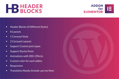 WordPress плагин CodeCanyon Header Blocks