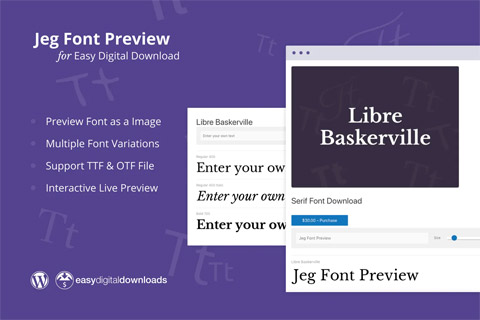 WordPress плагин CodeCanyon Jeg Font Preview