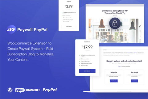 WordPress плагин CodeCanyon Jeg PayPal Paywall & Content Subscriptions System