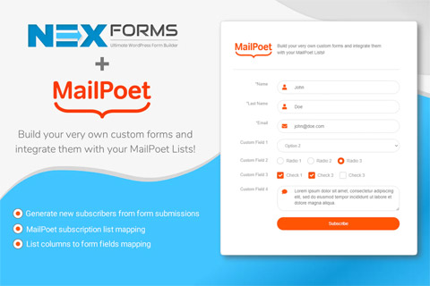WordPress плагин CodeCanyon MailPoet For NEX-Forms