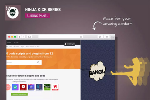WordPress плагин CodeCanyon Ninja Kick Sliding Panel