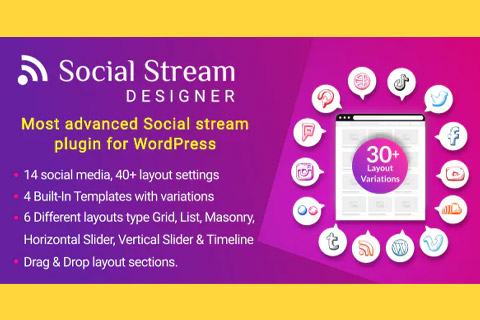 WordPress плагин CodeCanyon Social Stream Designer