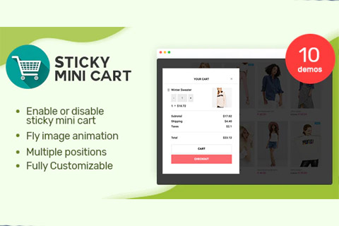 WordPress плагин CodeCanyon Sticky Mini Cart