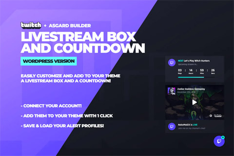 WordPress плагин CodeCanyon Twitch LiveStream Box and Countdown