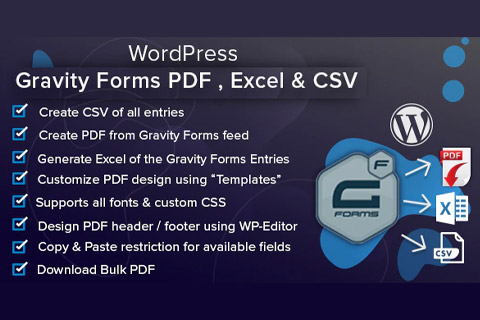 CodeCanyon WordPress Gravity Forms PDF, Excel, CSV