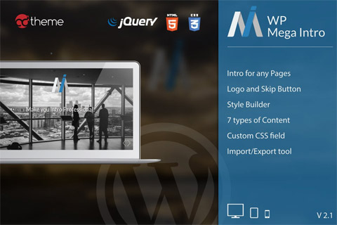 WordPress плагин CodeCanyon WP Mega Intro