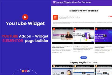 WordPress плагин CodeCanyon YouTube Widgets for Elementor