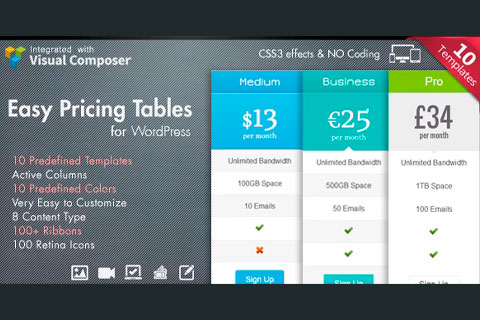WordPress плагин CodeCanyon Easy Pricing Tables
