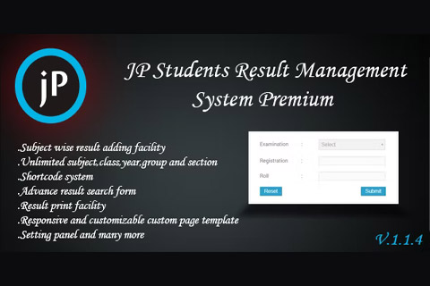 WordPress плагин CodeCanyon JP Students Result Management System Premium