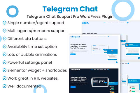 WordPress плагин CodeCanyon Telegram Chat Support Pro