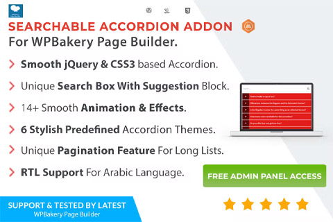 WordPress плагин CodeCanyon Ultimate Searchable Accordion