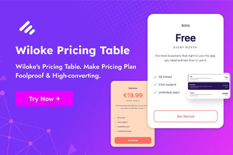 CodeCanyon Wiloke Pricing Table