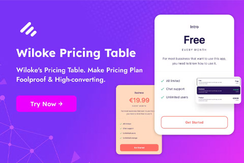 WordPress плагин CodeCanyon Wiloke Pricing Table