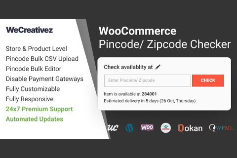 WordPress плагин CodeCanyon WooCommerce Pincode Zipcode Checker