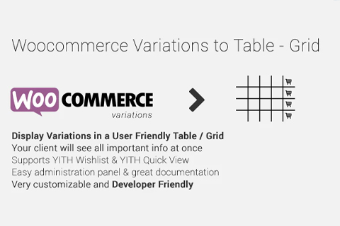 CodeCanyon Woocommerce Variations to Table