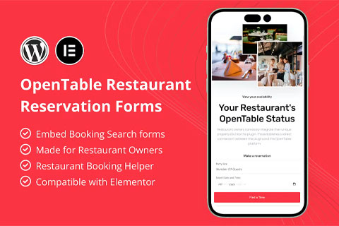 WordPress плагин CodeCanyon OpenTable Restaurant Reservation Forms