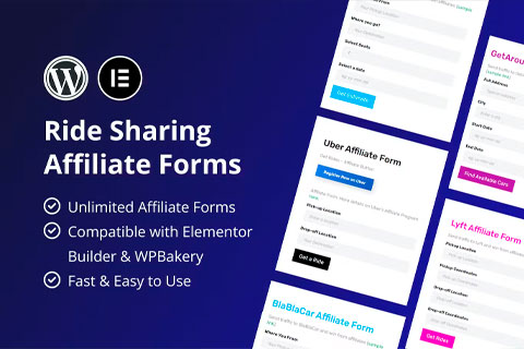 WordPress плагин CodeCanyon Ride Sharing Affiliate Forms
